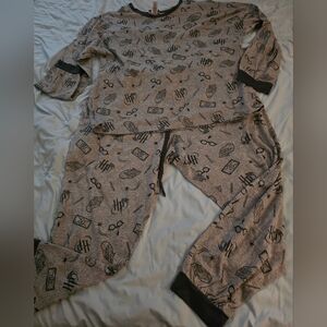 Harry Potter Pajama Set Gray XL